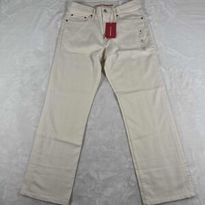 Lucky Brand 181 Relaxed Straight Jeans Men's 32x32 White Denim Casual NWT